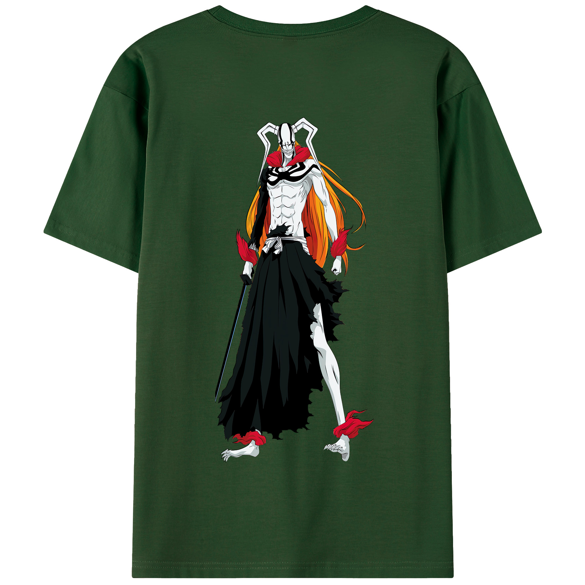 （画像用） ブリーチ 黒崎一護（くろさき いちご）BLEACH Kurosaki Ichigo 綿100％半袖Tシャツ（背面プリント）